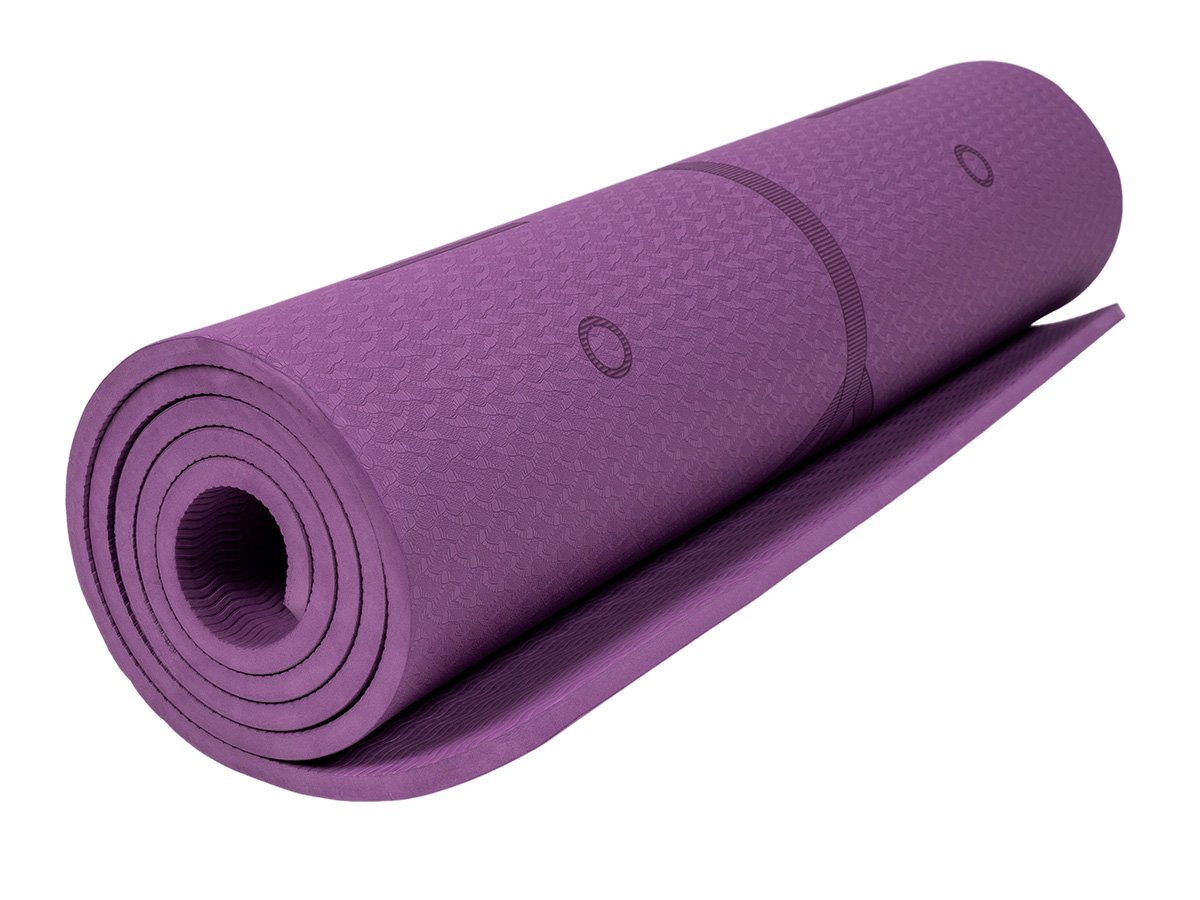 ACRA YOGA MAT purple, with position lines