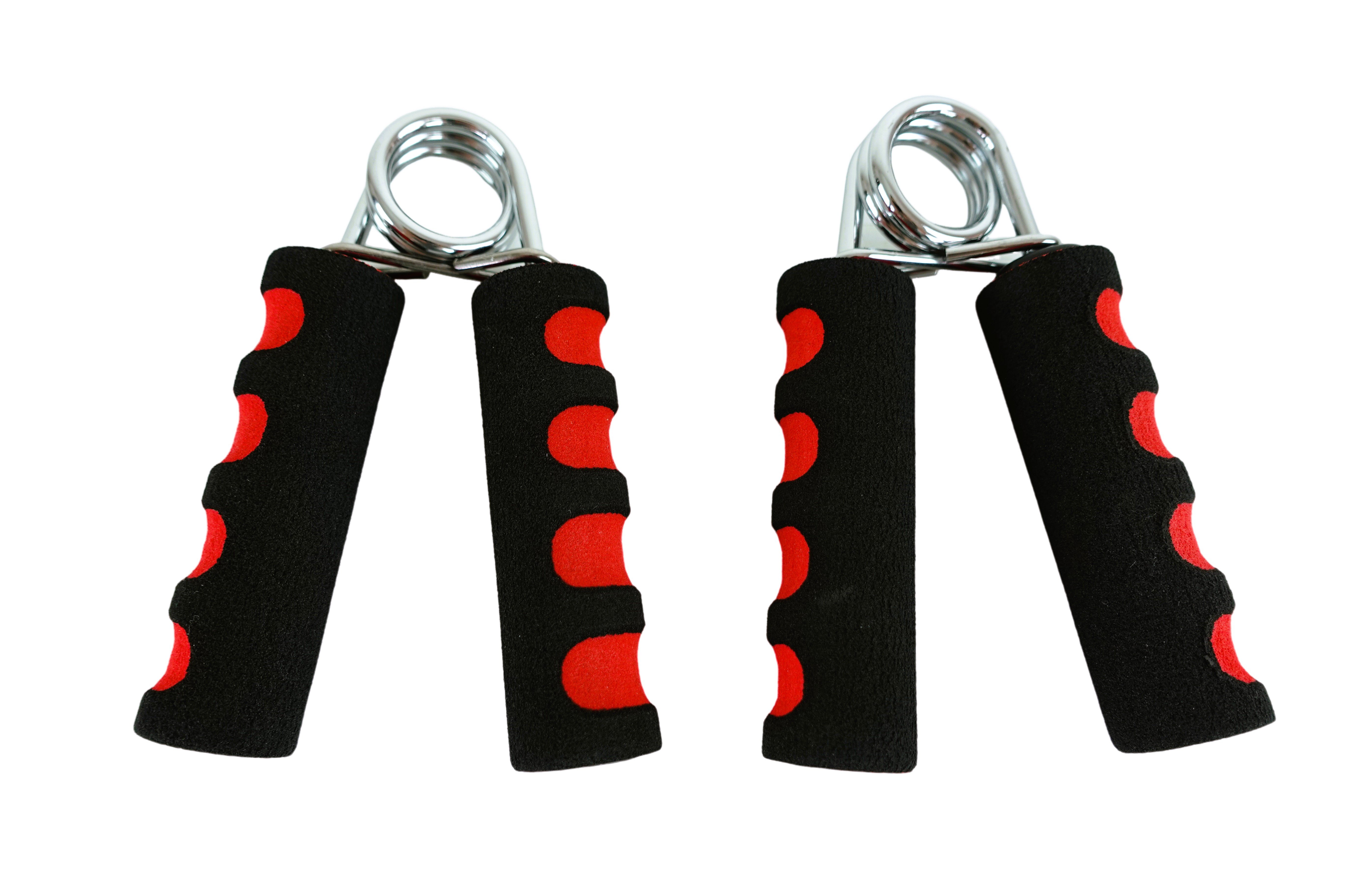 Foam finger booster with spring - black-red