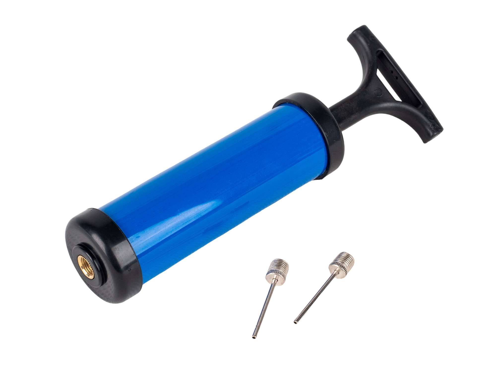 Plastic pump with needle, blue