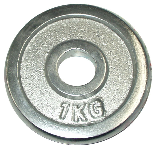 Chrome disc (weight) for dumbbells 1kg - 30mm