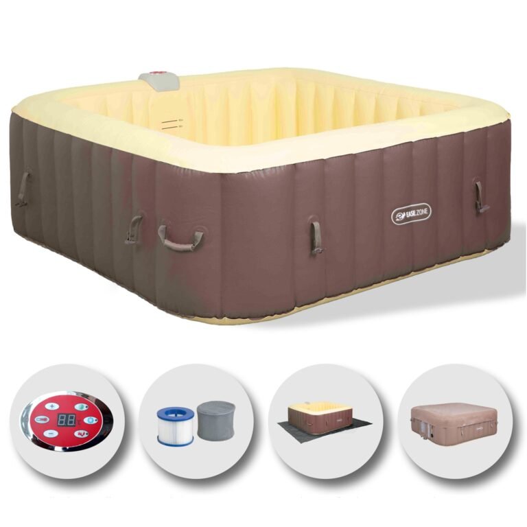 Hot tub EASE.ZONE Square 4-6 seater self-inflating hot tub