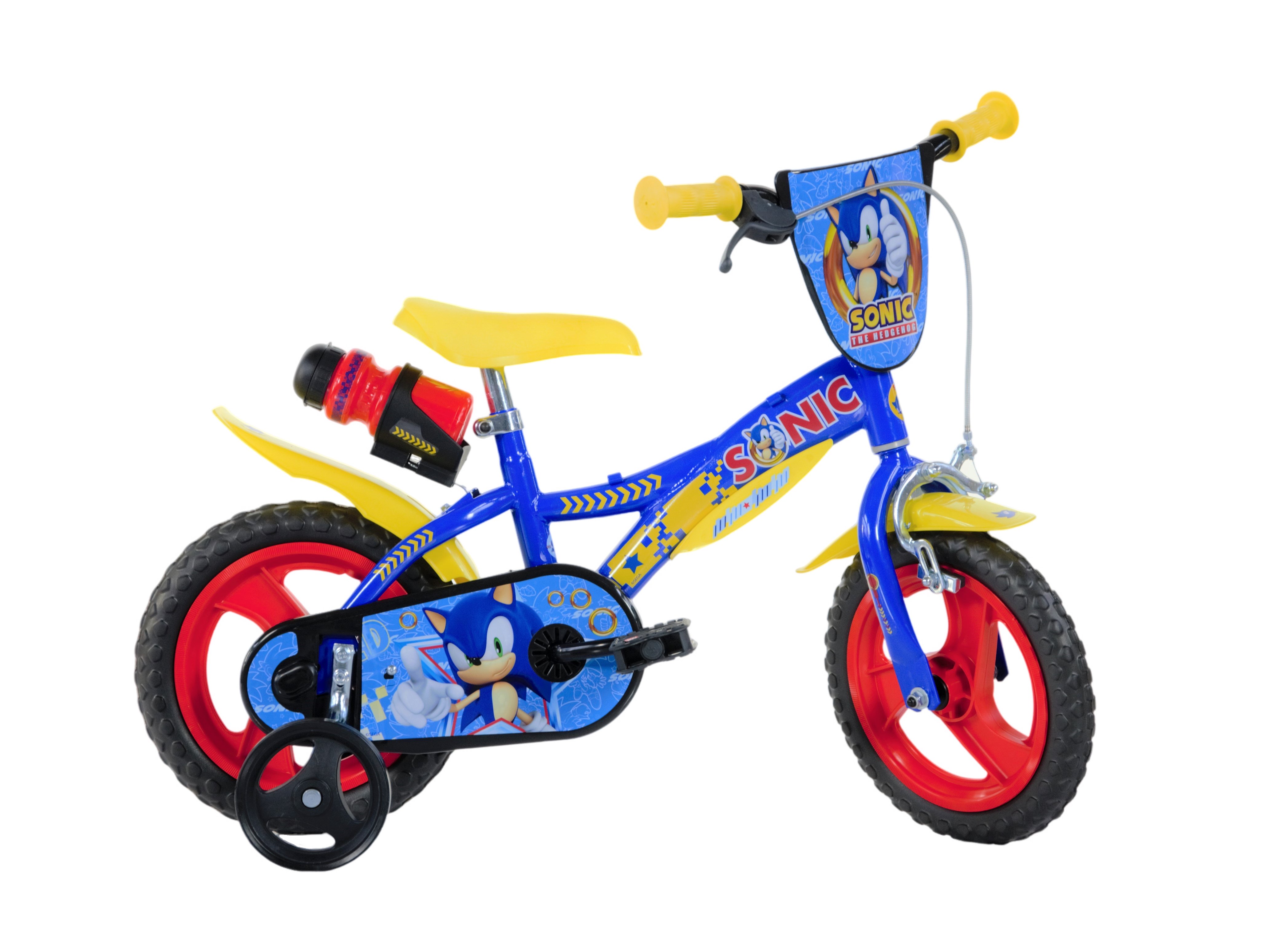 Kids bike 12" with accessories - printed SONIC