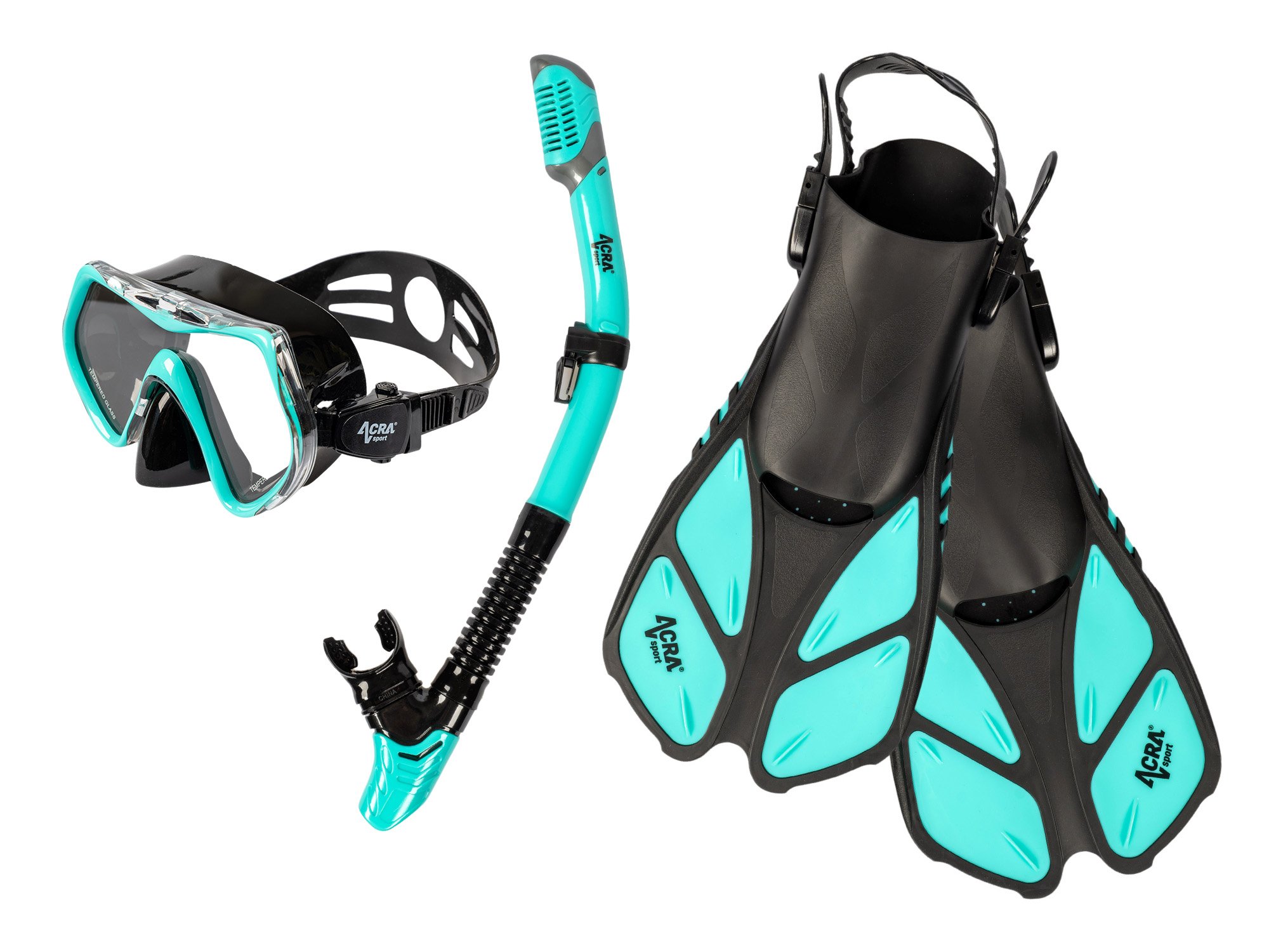 Snorkelling set 3 in 1, TYRICS, S/M, fins 36-41