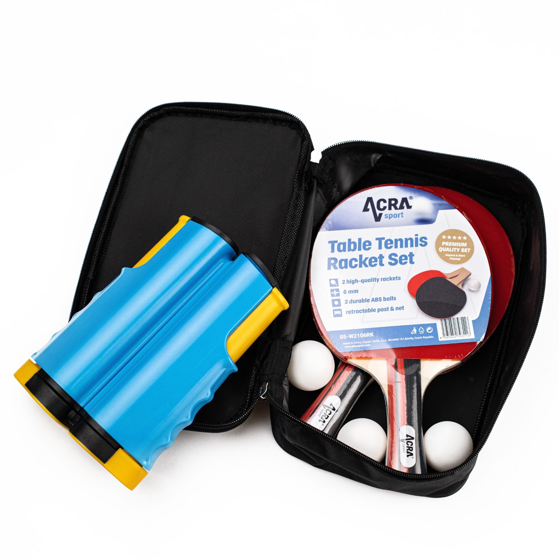 Acra Tischtennis-Set, 2 Schläger, Ball und Netz