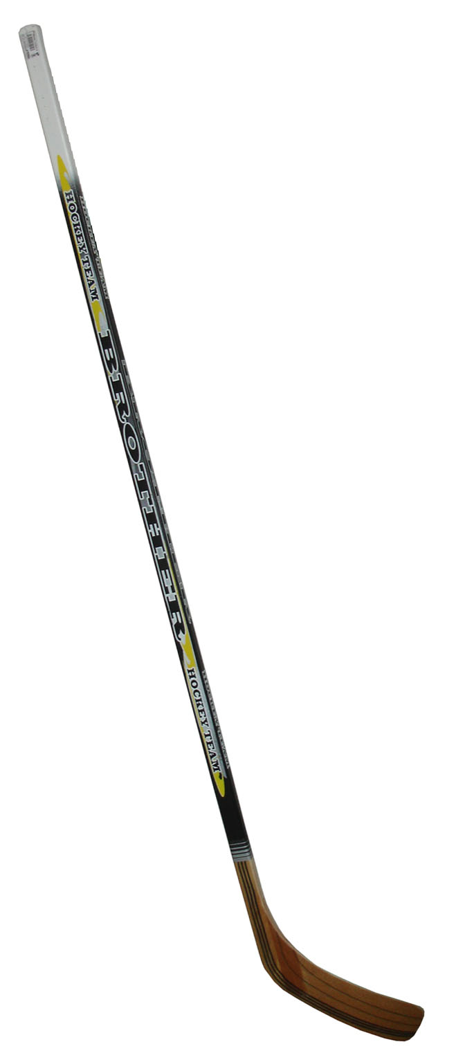 Laminated hockey stick right 147cm - black and yellow