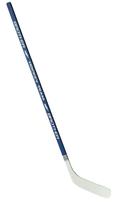 Plastic hockey stick with veneer147cm - left - blue