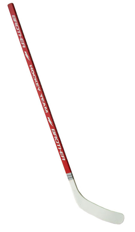 Plastic hockey stick with veneer 147cm - right - red