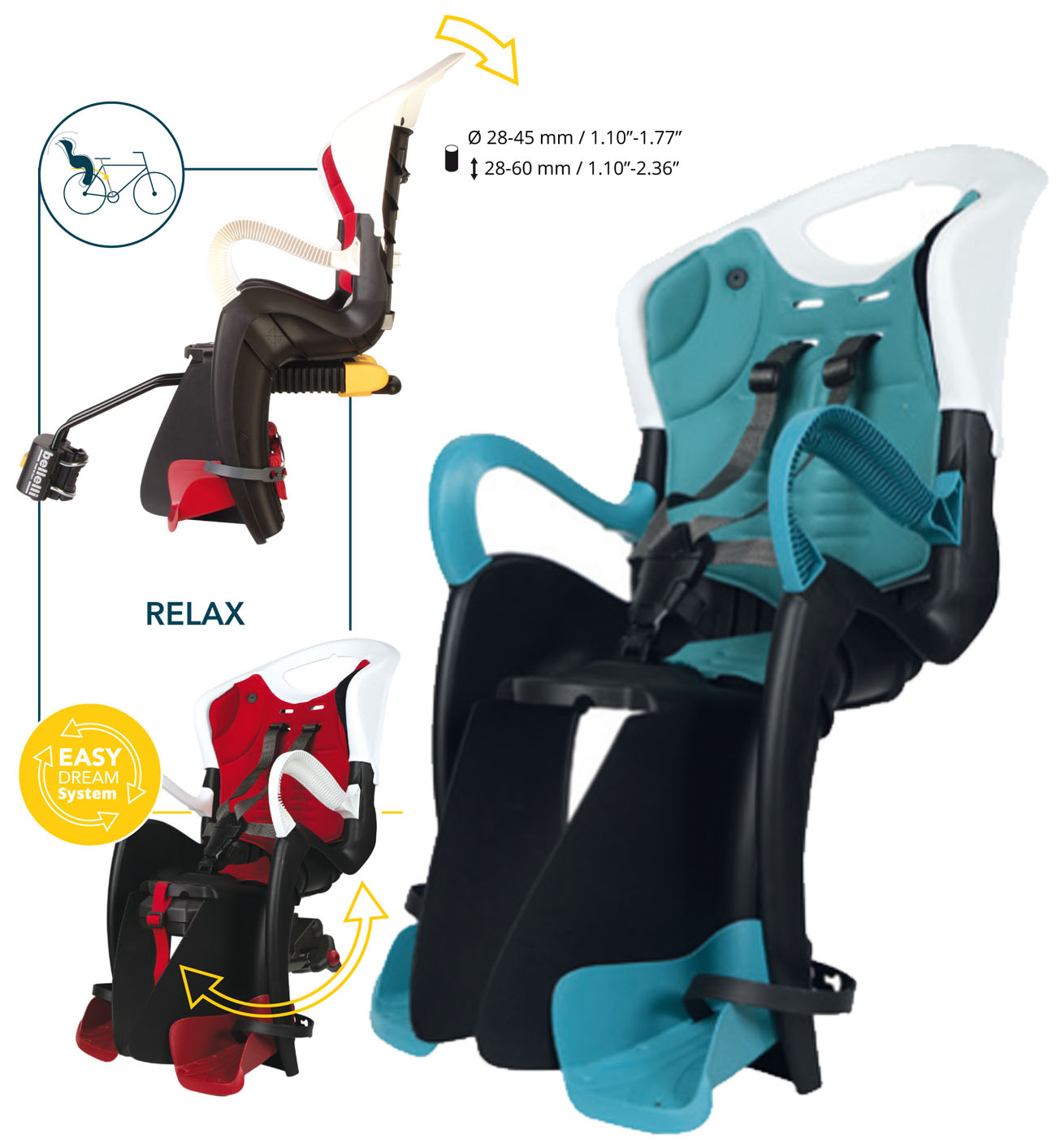 Bellelli - TIGER relax Sitz mit B-FIX Klemmung grün