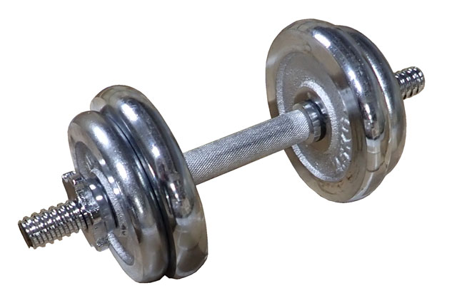ACRA Loading dumbbell one-handed, chrome-plated 10kg