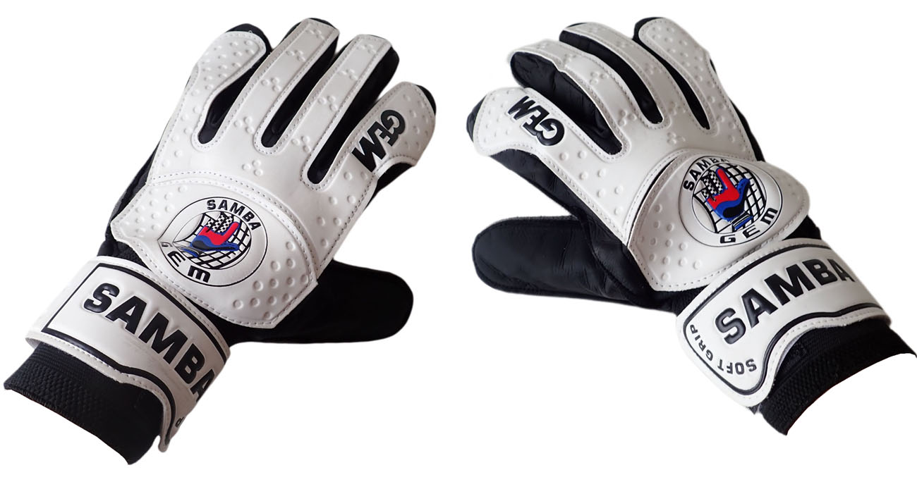 ACRA F2733-B-10 GEM Samba senior racing goalkeeper gloves white and black