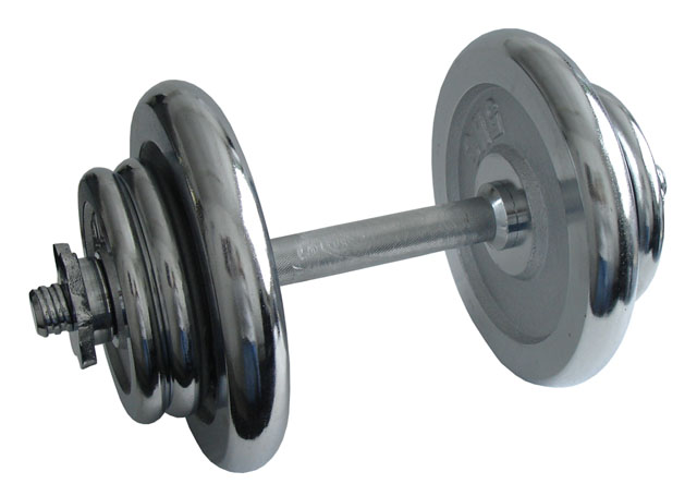 ACRA Loading dumbbell one-handed, chrome 17 kg - 25 mm