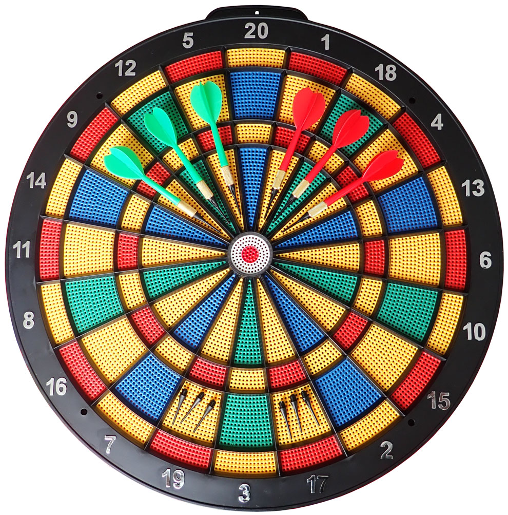 Plastic target with holes and arrows 45cm 51814