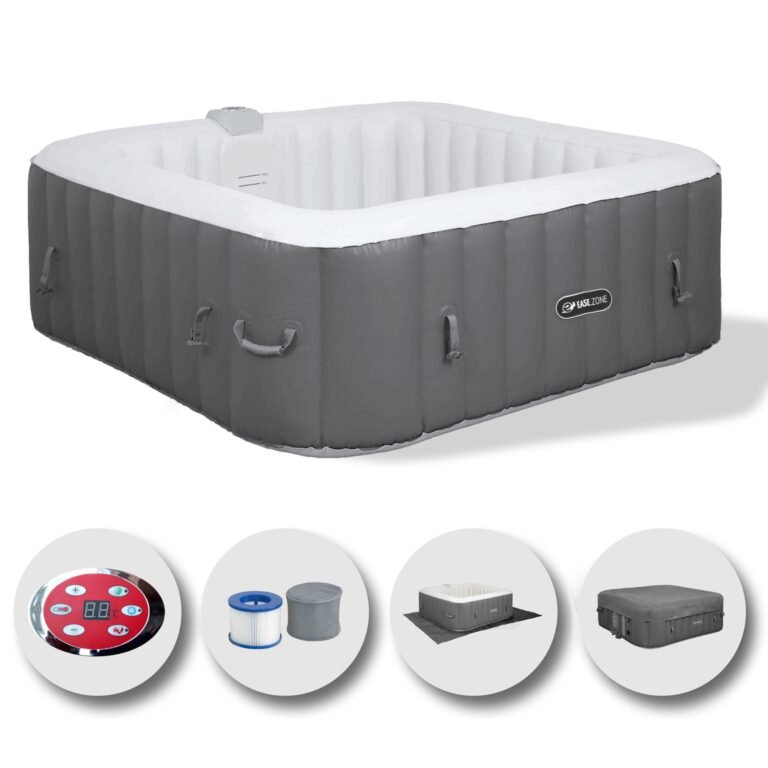 Hot tub EASE.ZONE Square 2-4 seater self-inflating hot tub