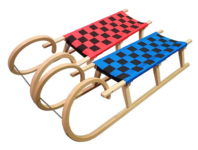 Acra 125cm wooden sledge A2042- horns