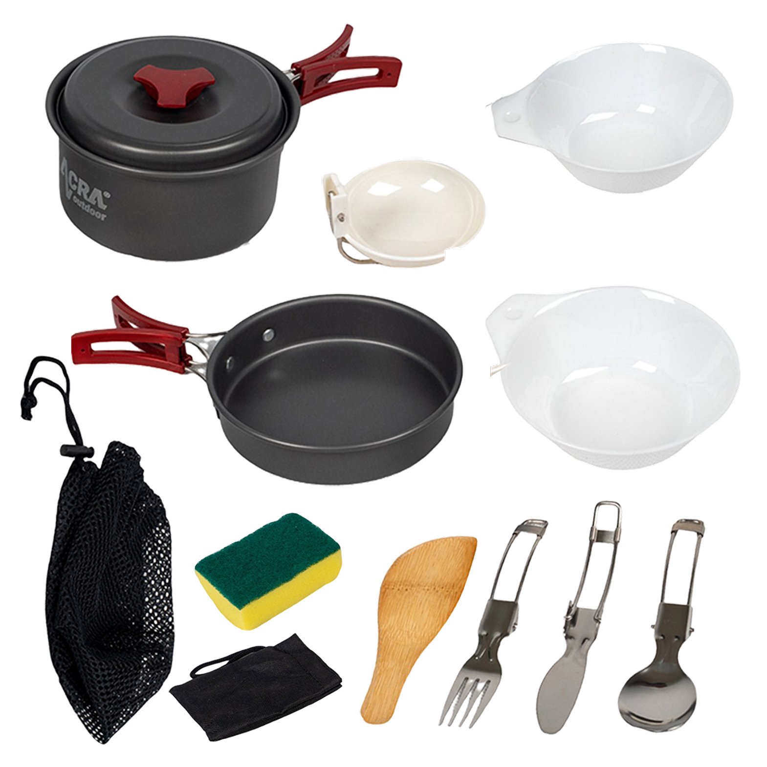 Acra C20 camping cookware set alluminium for 1-2 persons