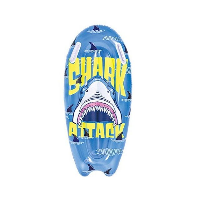 SUN CLUB Surfboard, shark motif, blue