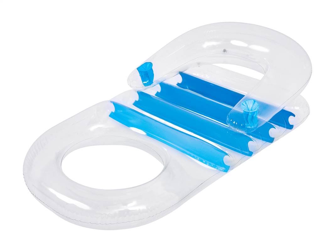 SUN CLUB Inflatable deckchair with backrest, blue