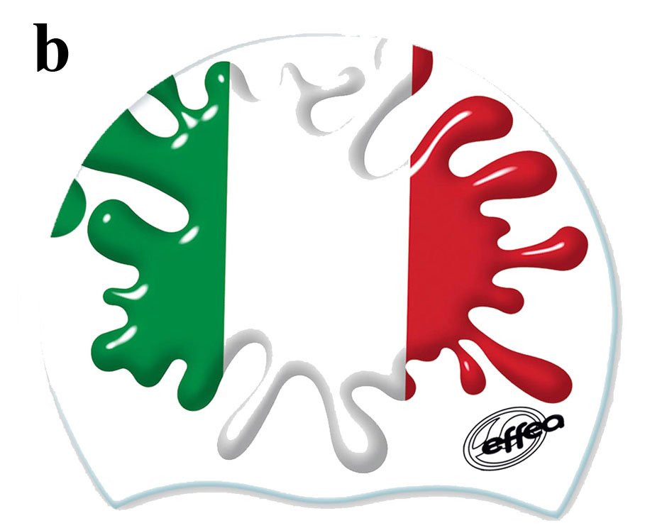 Silicone swimming cap - flags P1137