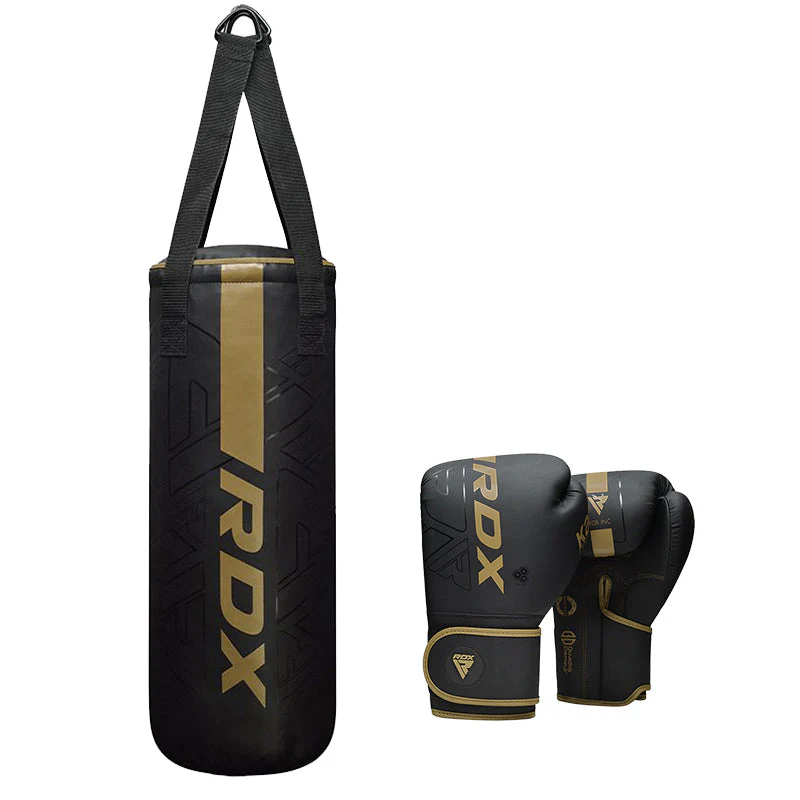 RDX Kids boxing bag and gloves F6 2FT KARA gold