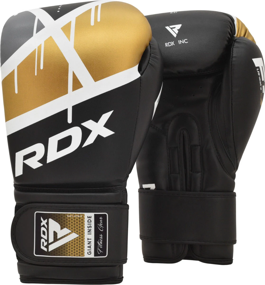 RDX Boxing Gloves F7 Ego, black and gold, 16 oz