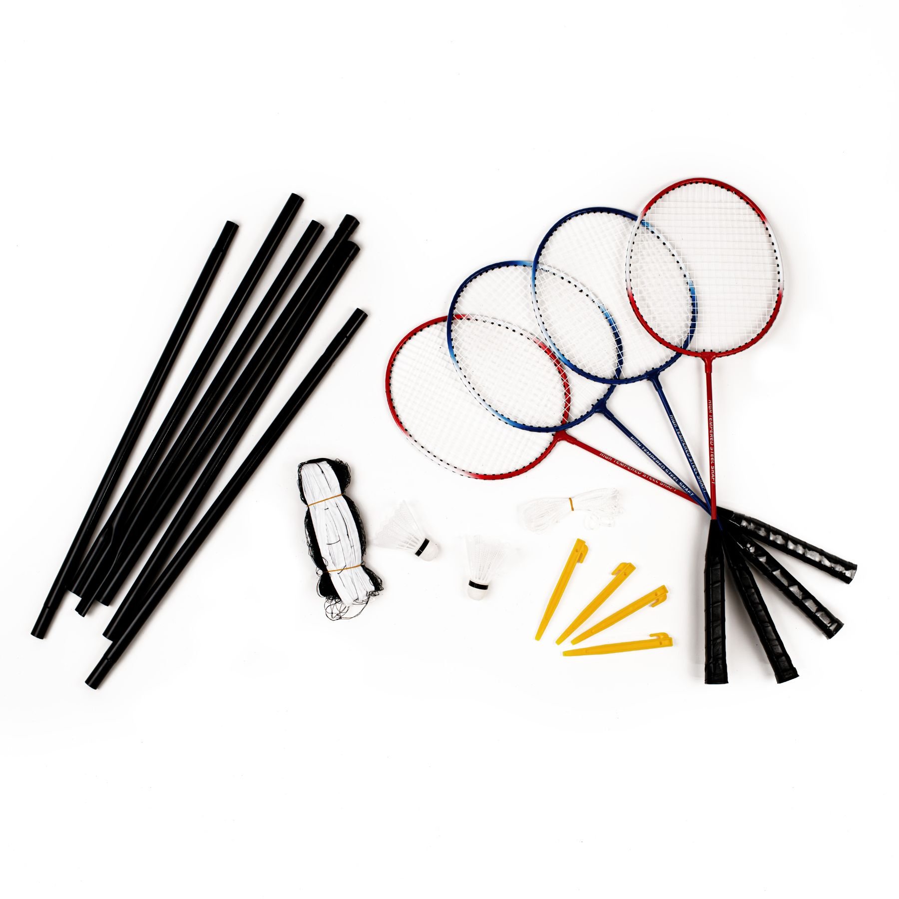 Acra badminton set 4 rackets, net and balls