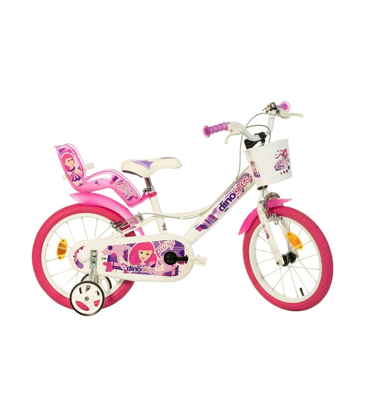 Kids bike Dino Bikes 16" White with pink print