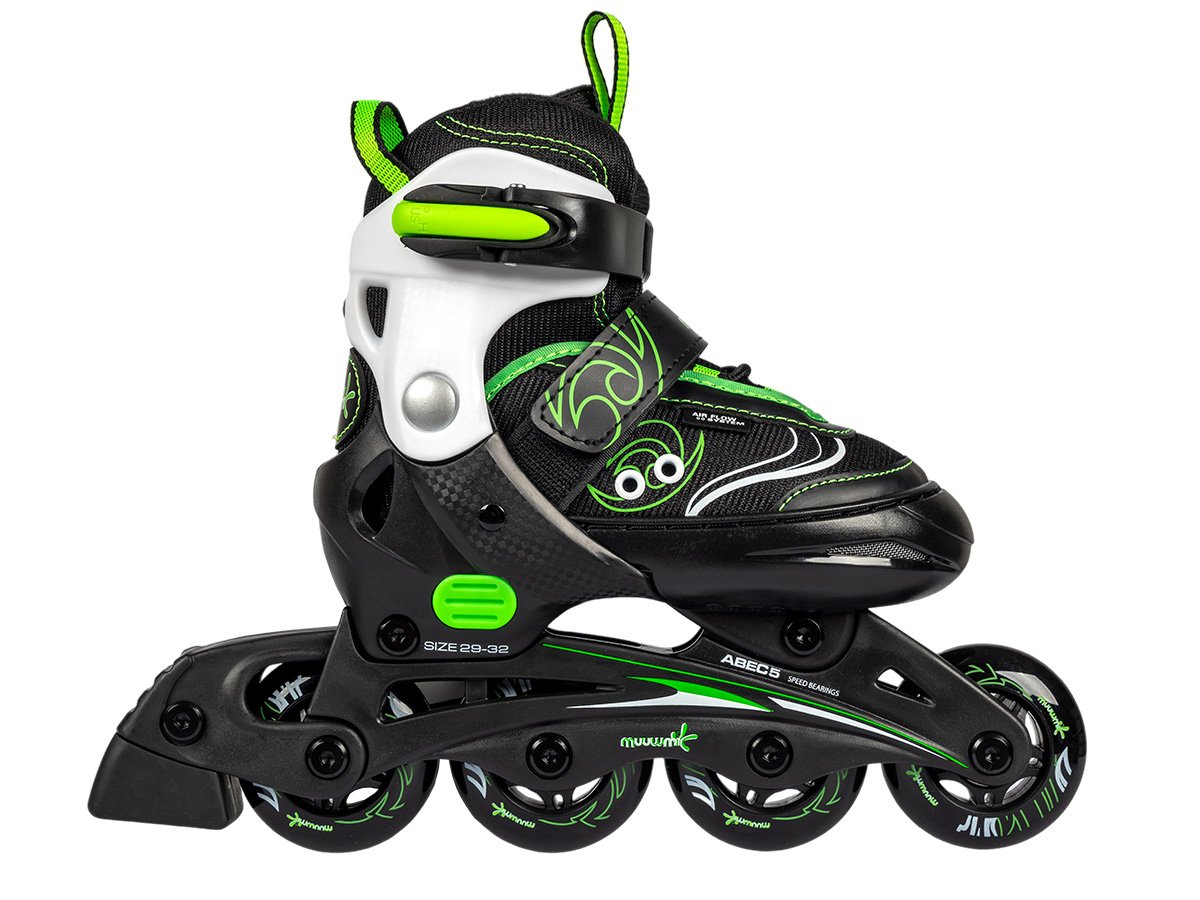 Muuwmi adjustable children's inline skates, green size 37-40