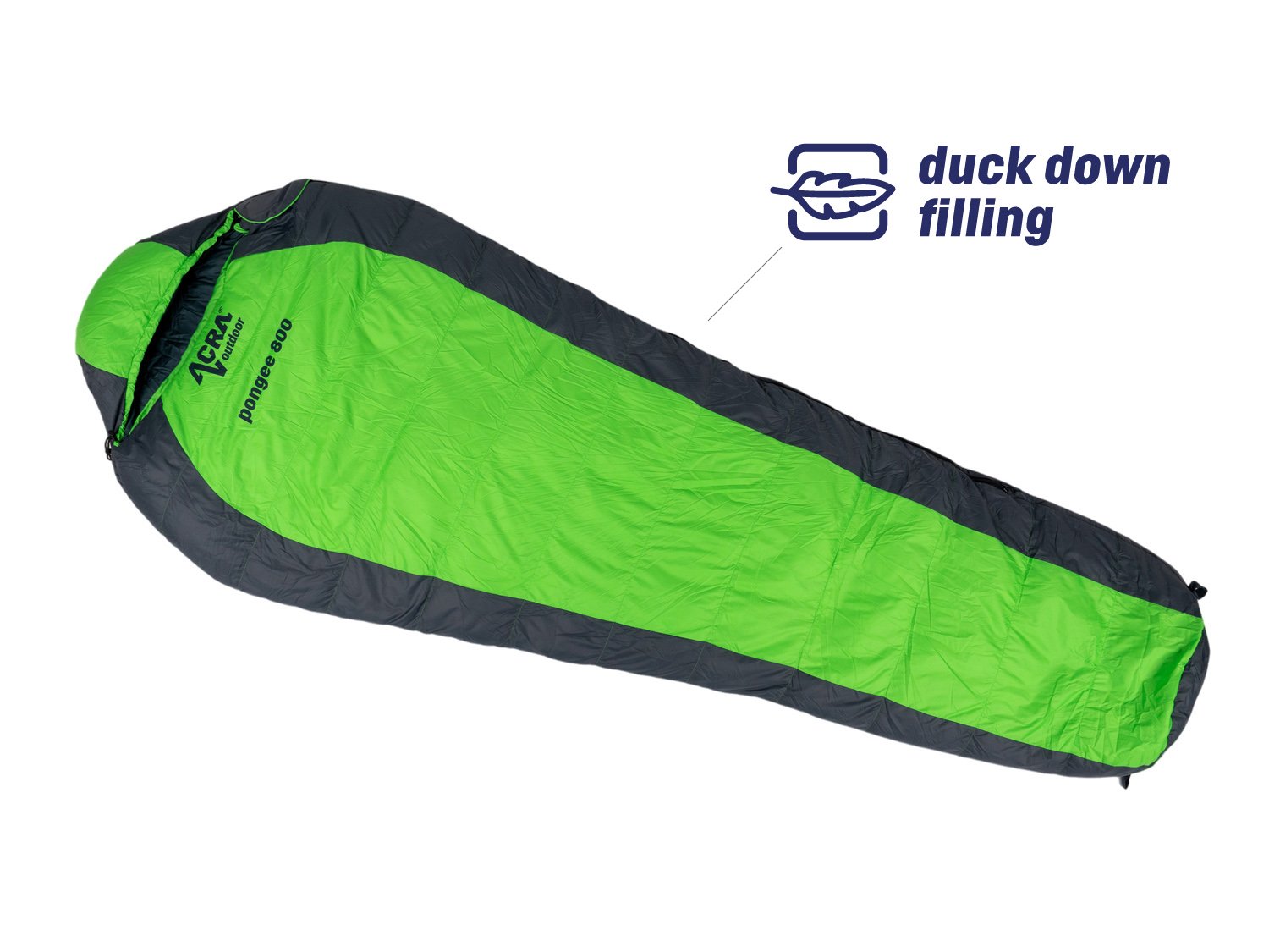 Acra down sleeping bag Pongee 800 - 210 cm, duck feathers