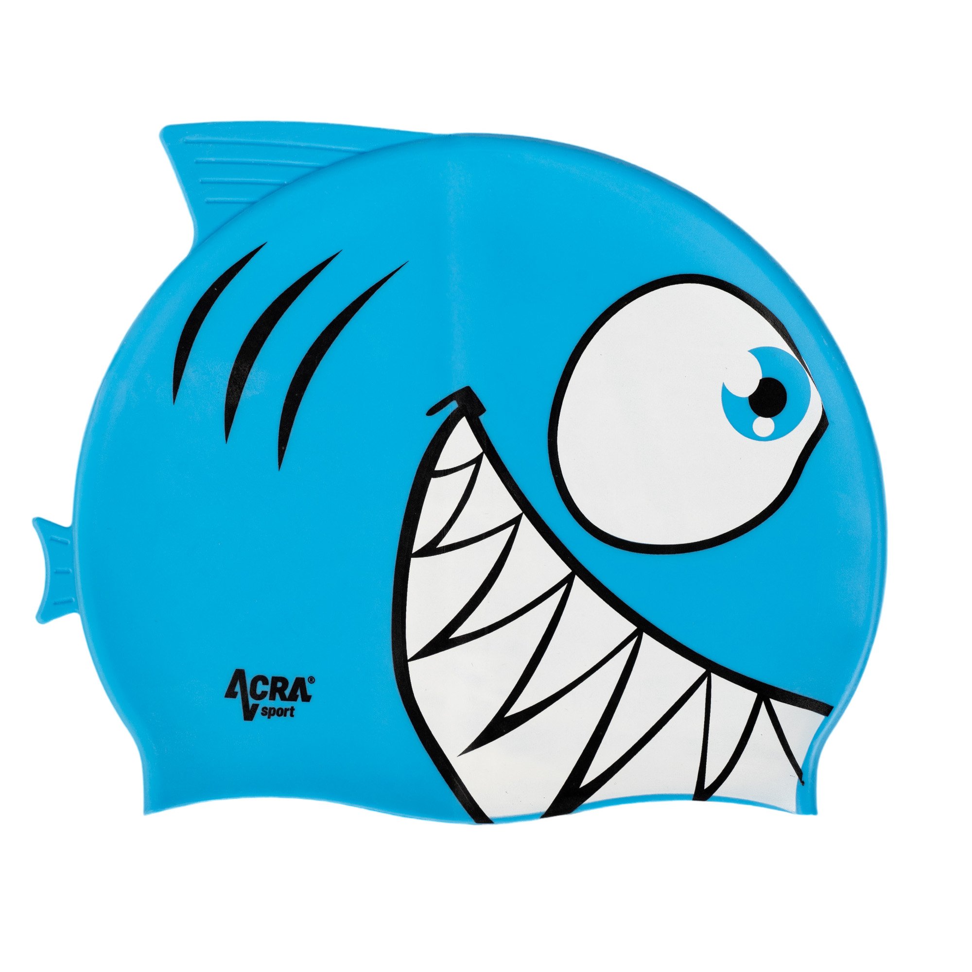 Children's swimming cap, PIRANHA, blue
