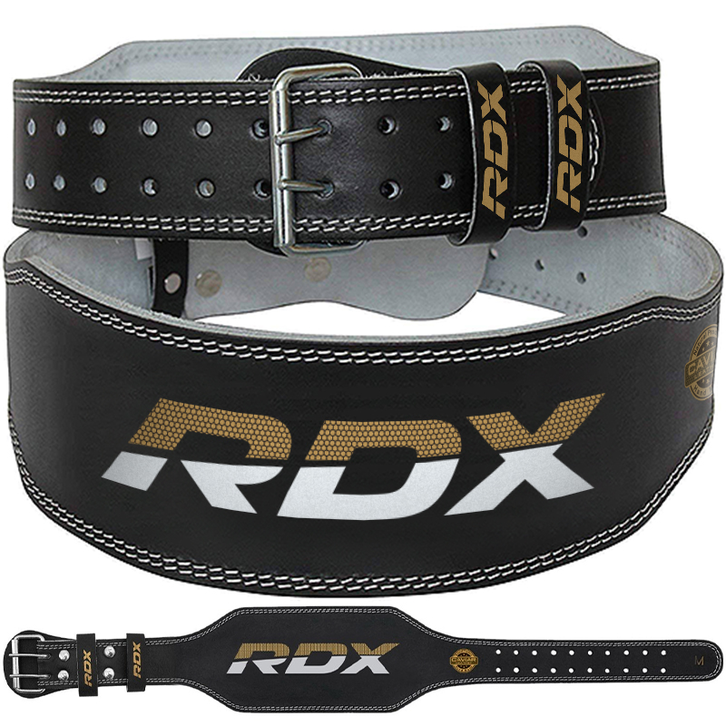 RDX 4 Inch Leather Weightlifting Gym Belt