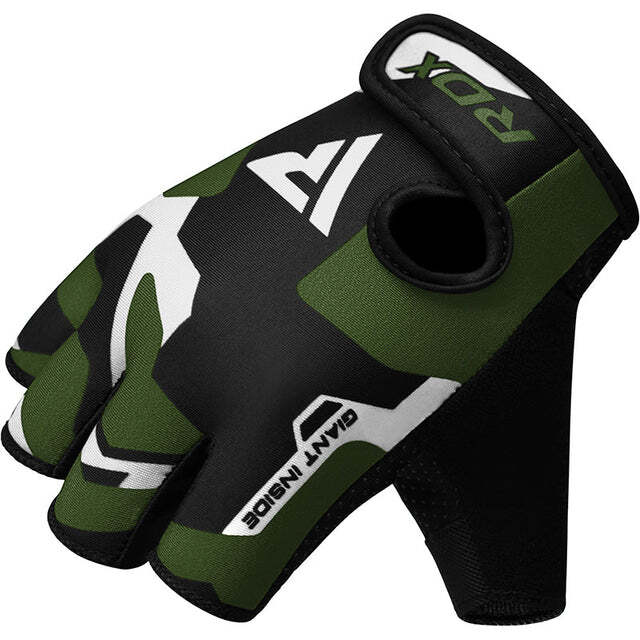 RDX Fitness rukavice GYM GLOVES SUBLIMATION F6, černo zelené 2XL